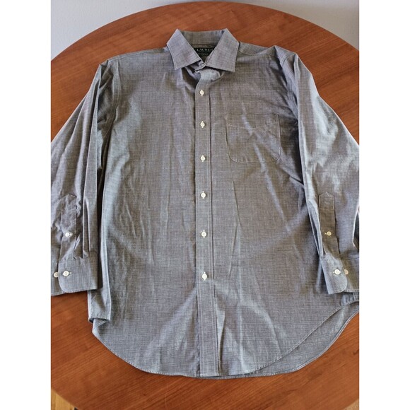Lauren Ralph Lauren Mens Dress Shirt Gray Large 16 1/2 32/33 Button Up Non Iron - Picture 1 of 11